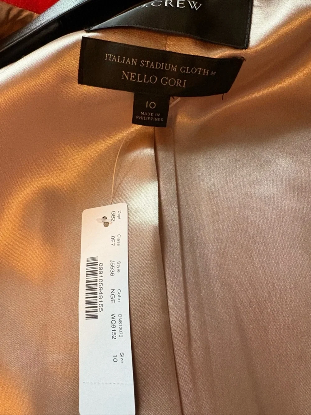 J. Crew Orange Italian Stadium Cloth Nello Gori 10 - Picture 6 of 6